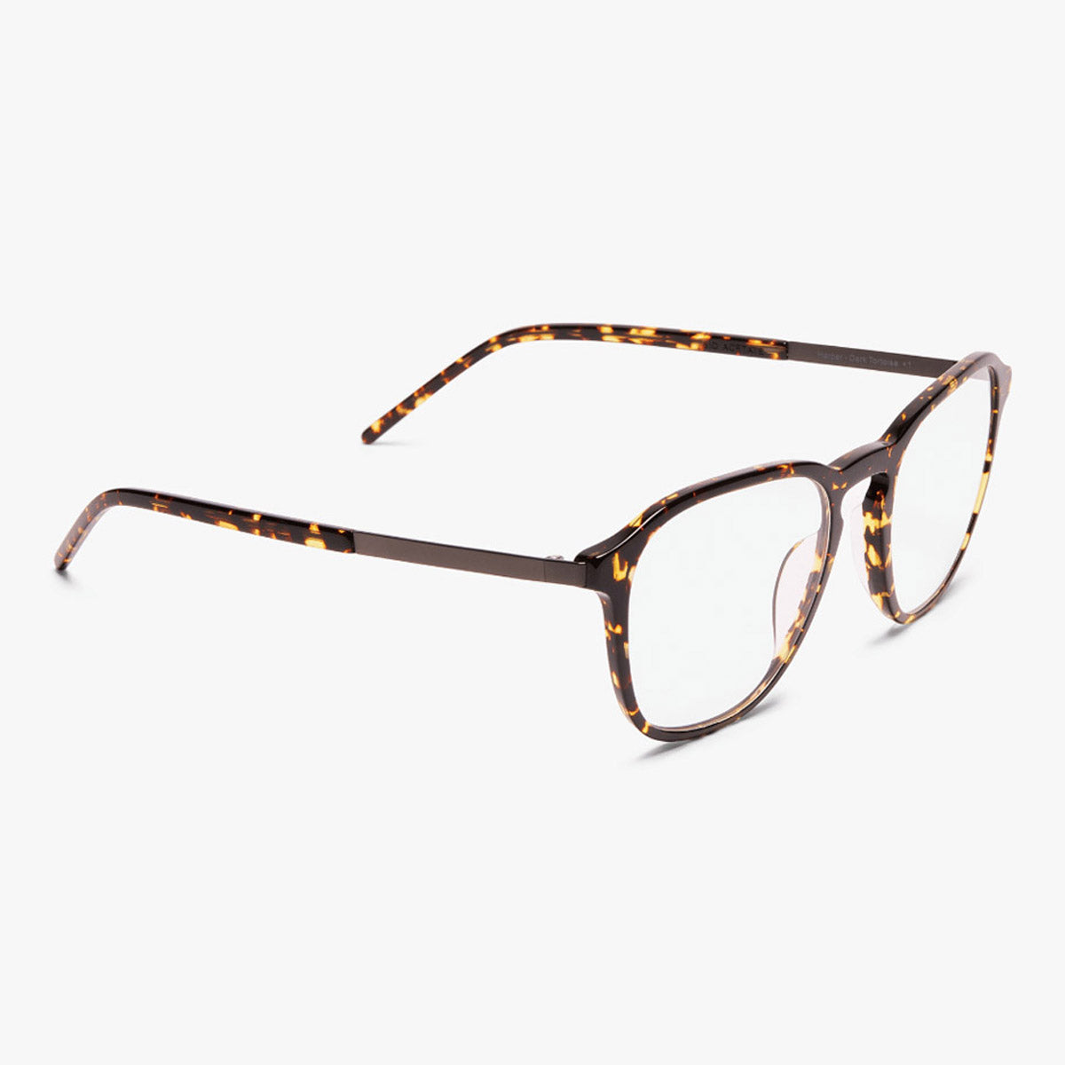 Luxreaders stylish Men's Rønne Dark Turtle Reading glasses. Made from Titanium in a Square shape.
