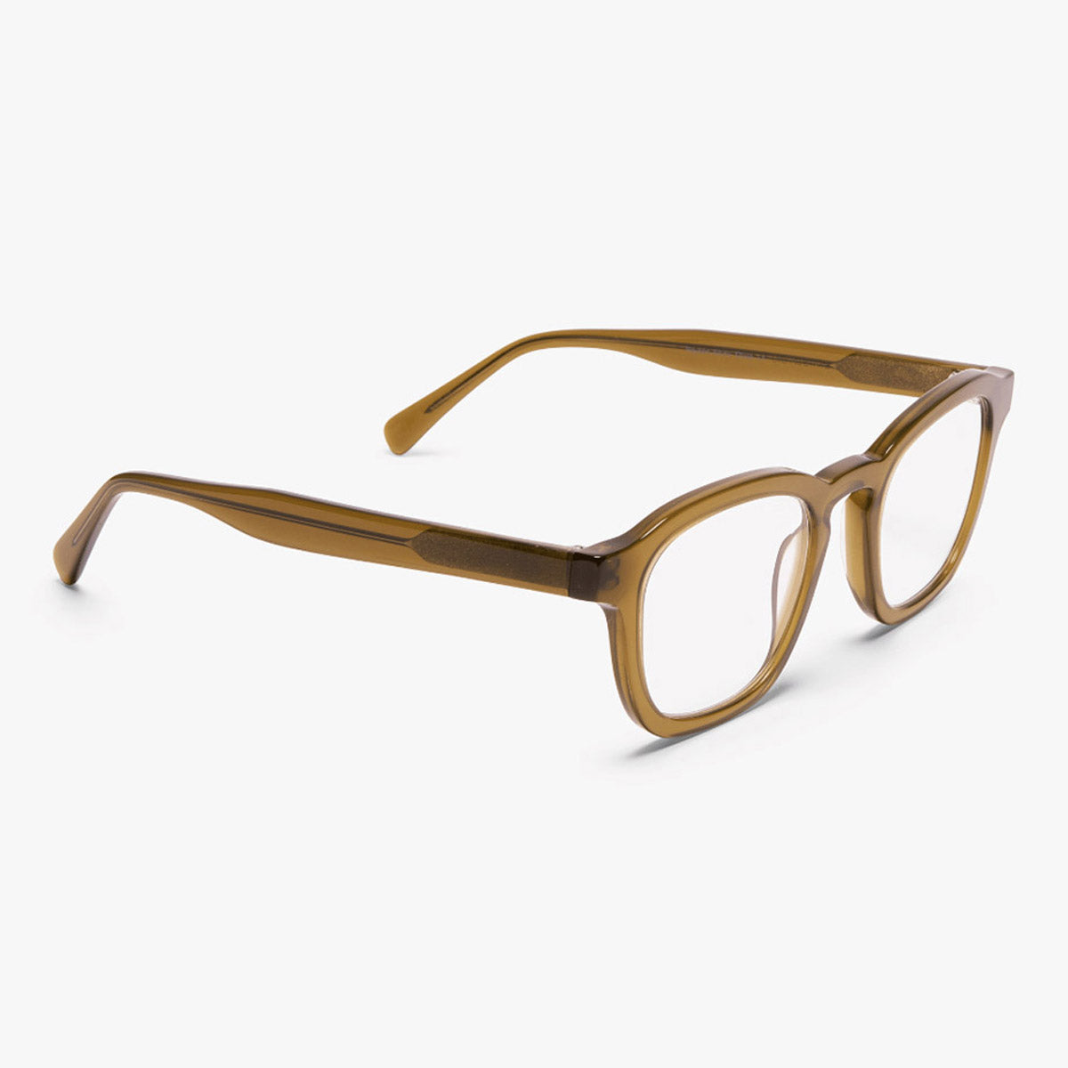 Luxreaders stylish Men's Reykjavik Shiny Olive Reading glasses. Made from Bio-acetate in a Square shape.
