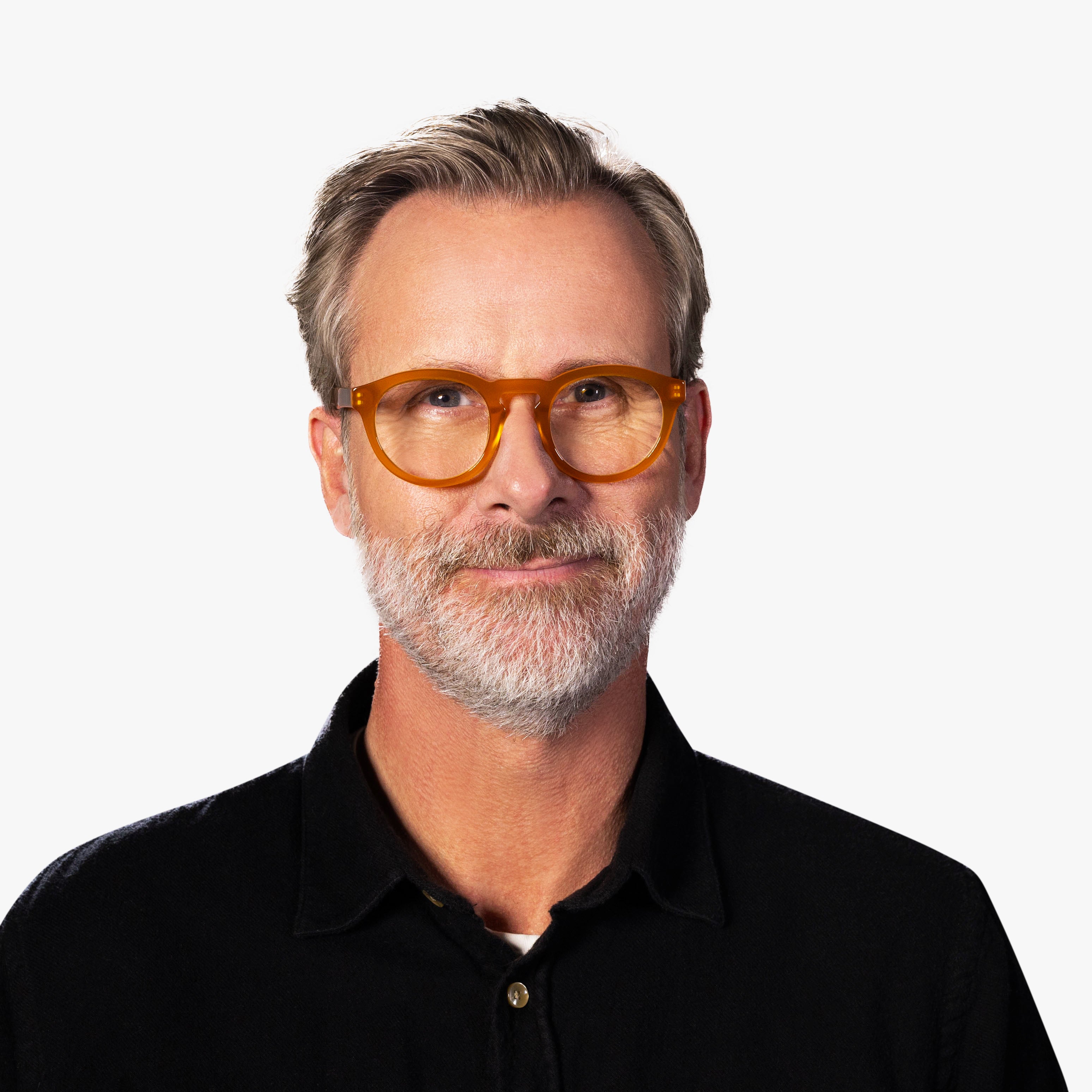 Luxreaders stylish Men's Gråsten Crystal Honey Reading glasses. Made from Bio-acetate in a Round shape.