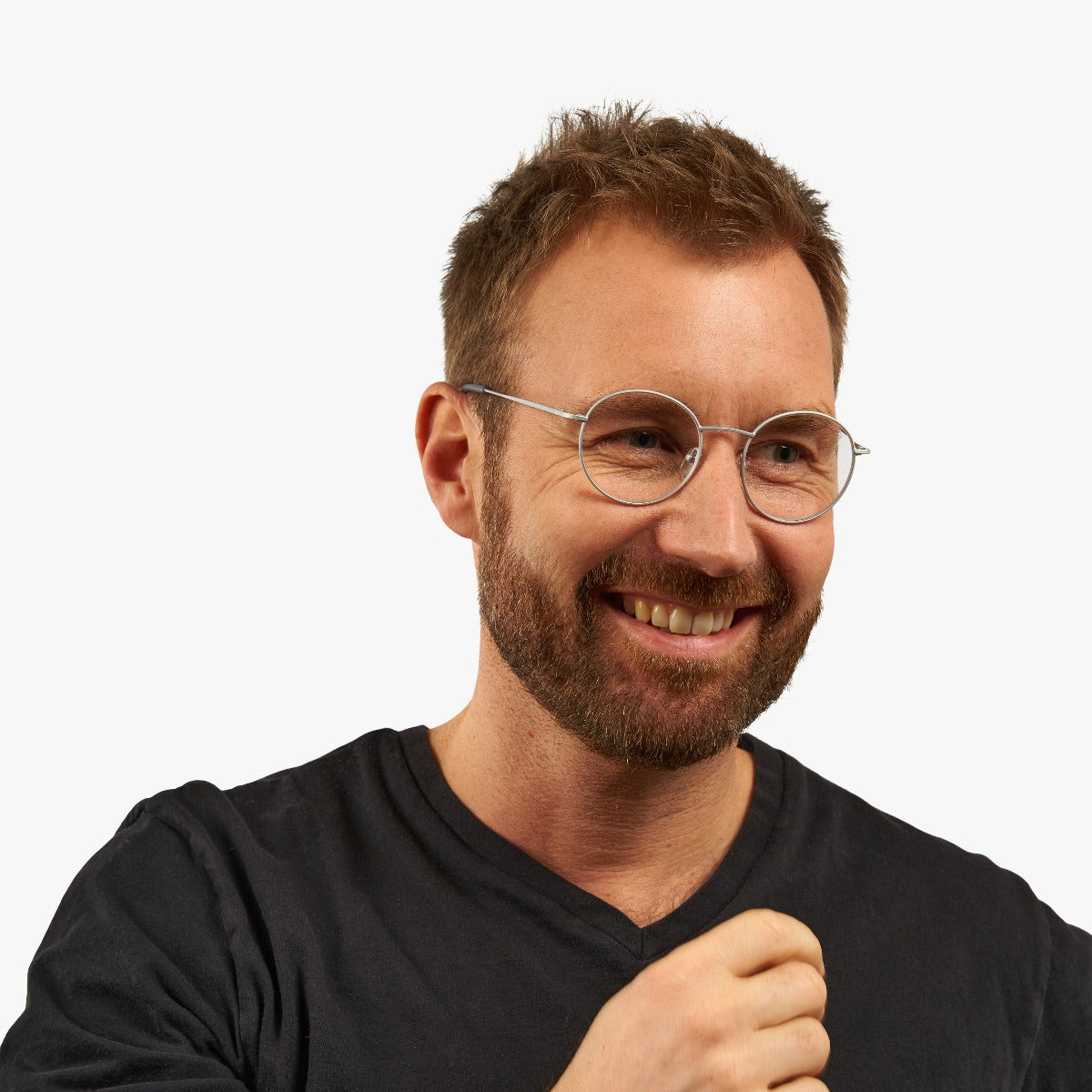 Luxreaders stylish Tromsø Steel Reading glasses. Made from Stainless steel in a Round shape.