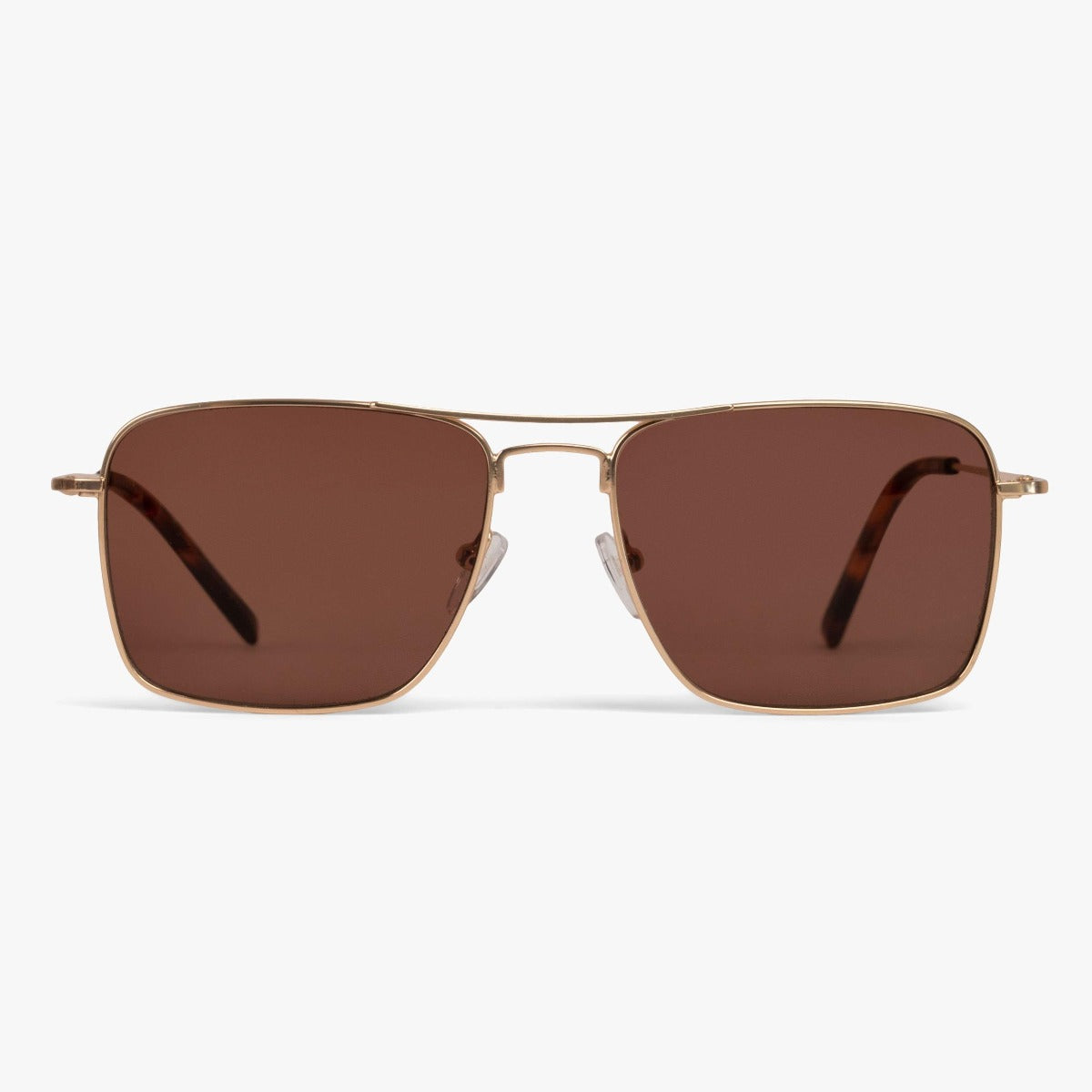 Luxreaders stylish Men's Lidköping Gold Sunglasses. Made from Stainless steel in a Square shape.