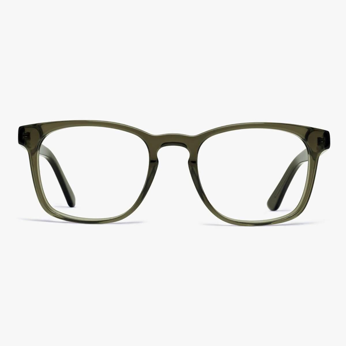 Luxreaders stylish Men's Bornholm Shiny Olive Reading glasses. Made from Acetate in a Square shape.