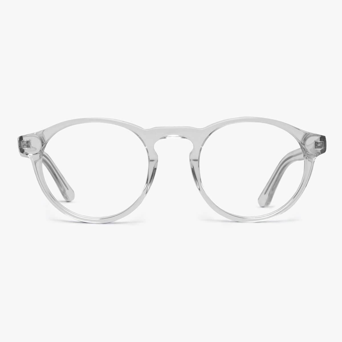 Luxreaders stylish Men's Trondheim Crystal White Reading glasses. Made from Acetate in a Round shape.