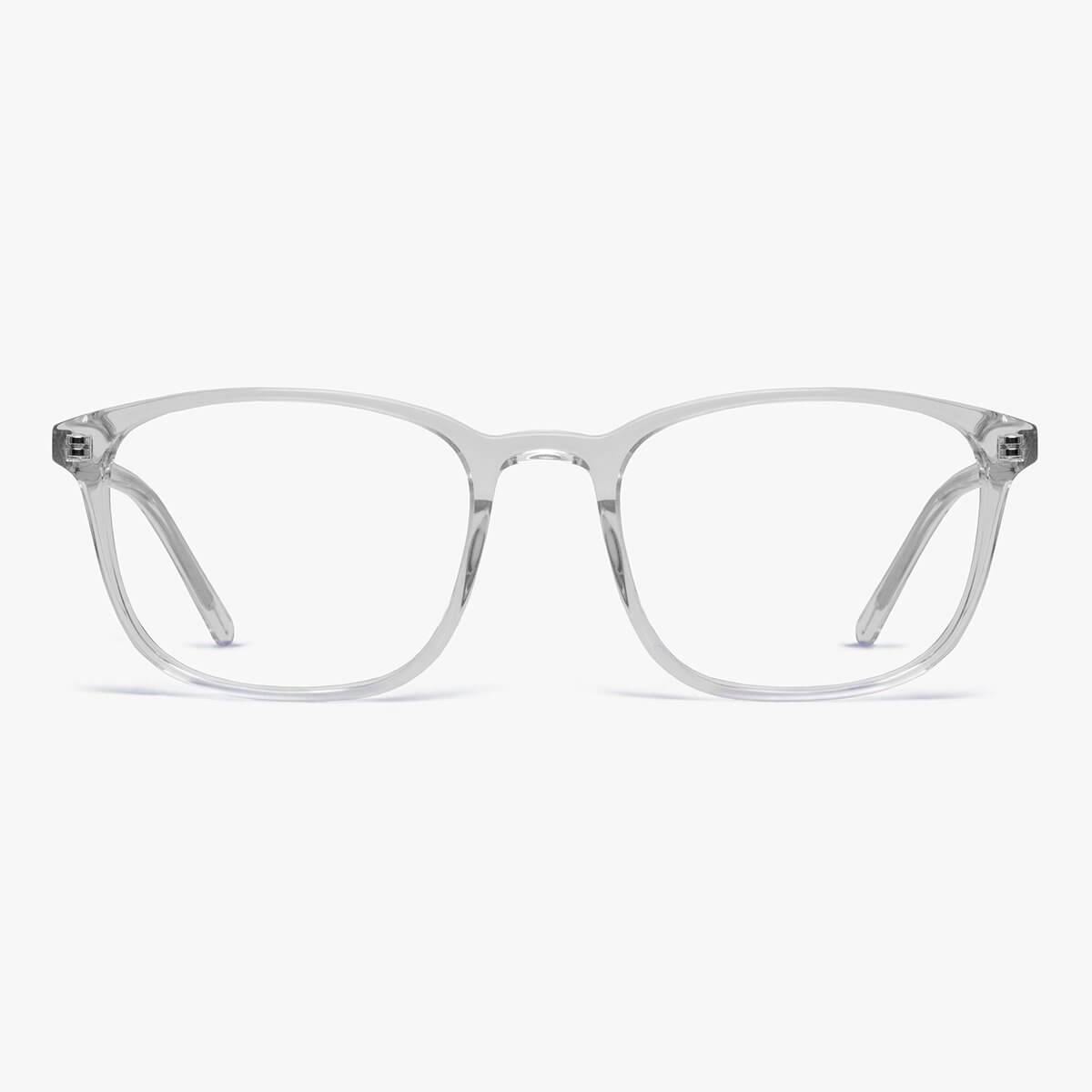 Luxreaders stylish Women's Ebeltoft Crystal White Blue light glasses. Made from Acetate in a Square shape.