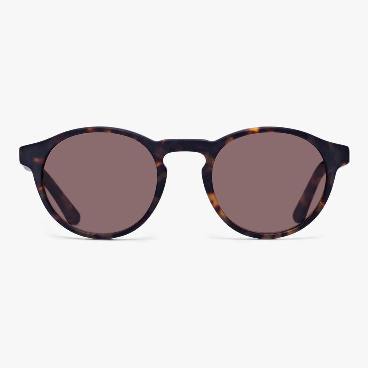 Luxreaders stylish Men's Trondheim Dark Turtle Sunglasses. Made from Acetate in a Round shape.