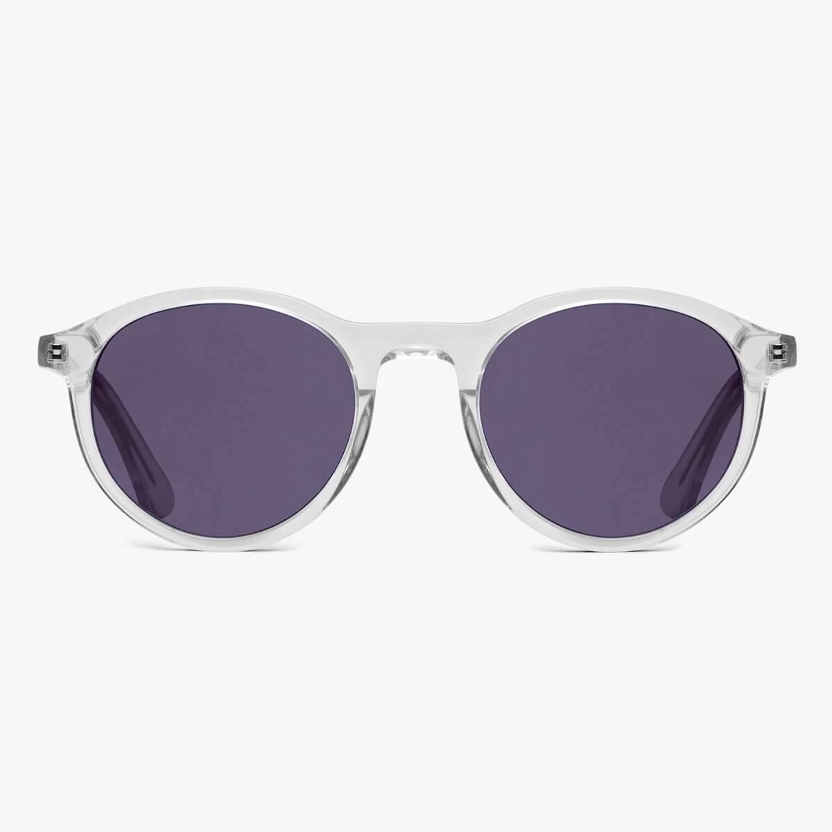 Luxreaders stylish Men's Løkken Crystal White Sunglasses. Made from Acetate in a Round shape.