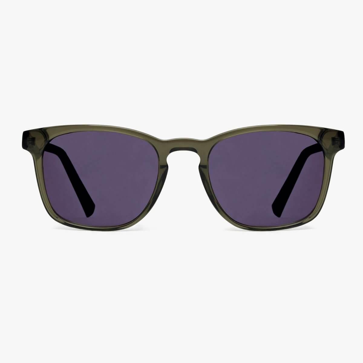 Luxreaders stylish Bornholm Shiny Olive Sunglasses. Made from Acetate in a Square shape.