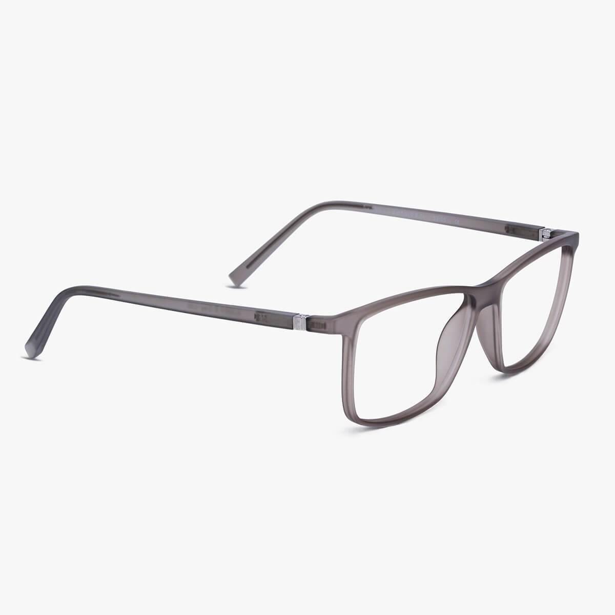 Luxreaders stylish Men's København Grey Reading glasses. Made from Rubber in a Square shape.