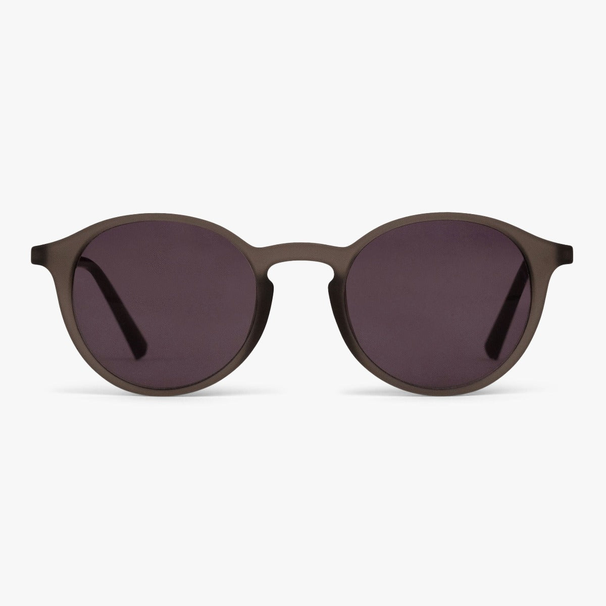 Læsø Grey sunglasses with round lenses and dark frames