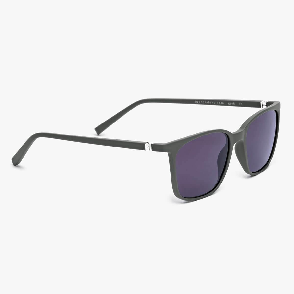 Men's Fyn Dark Army sunglasses with dark green frame and tinted lenses