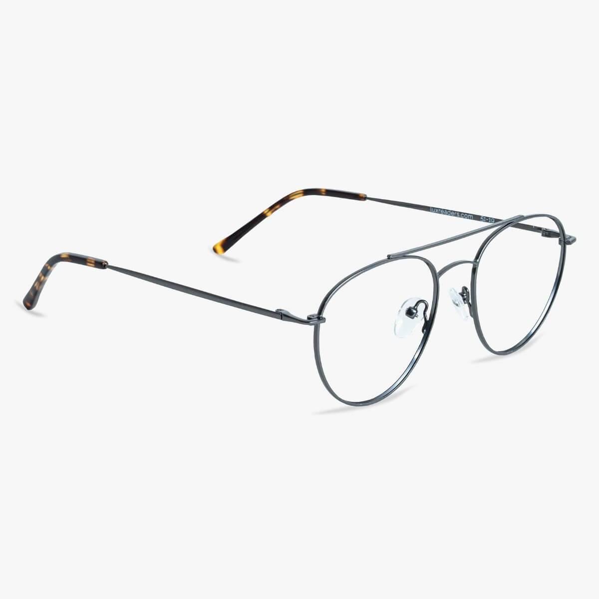 Men's Göteborg Gun round metal frame glasses with tortoiseshell temples