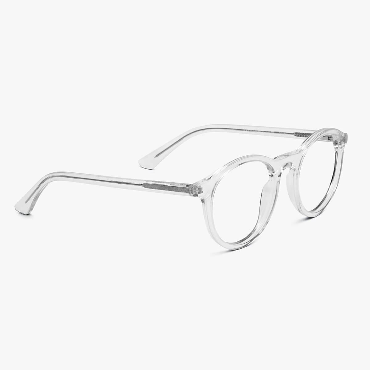 Men's Løkken Crystal White round clear reading glasses