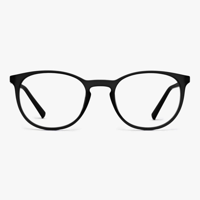 Men's Stockholm Black round black acetate reading glasses