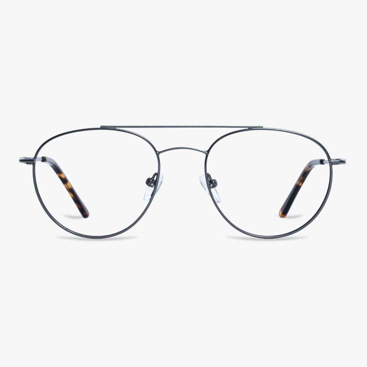 Luxreaders stylish Men's Göteborg Gun Reading glasses. Made from Stainless steel in a Round shape.