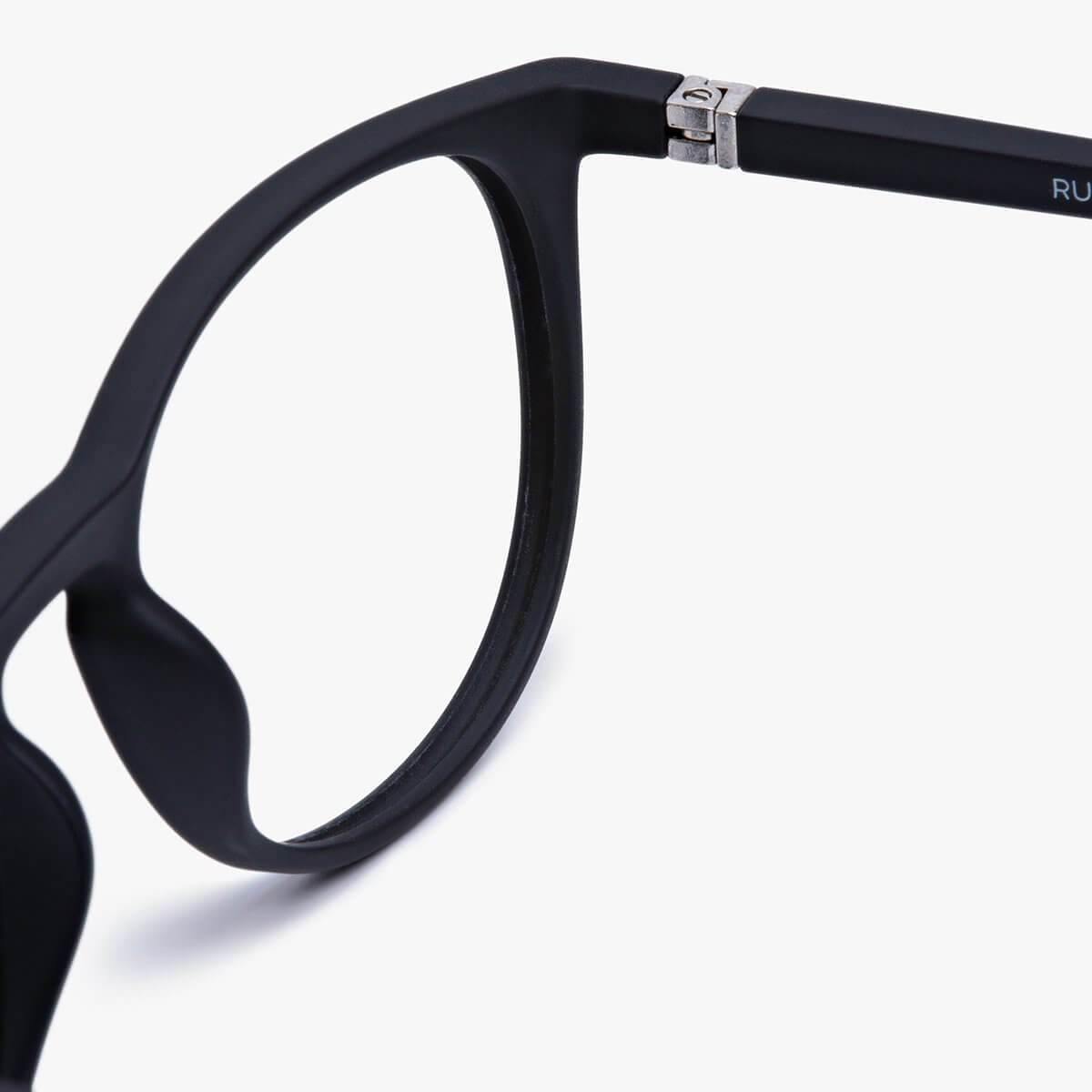 Stockholm Black eyeglasses with black frame close-up