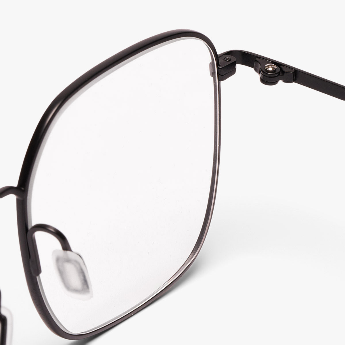 Close-up of Women's Båstad Black eyeglasses with thin black frame