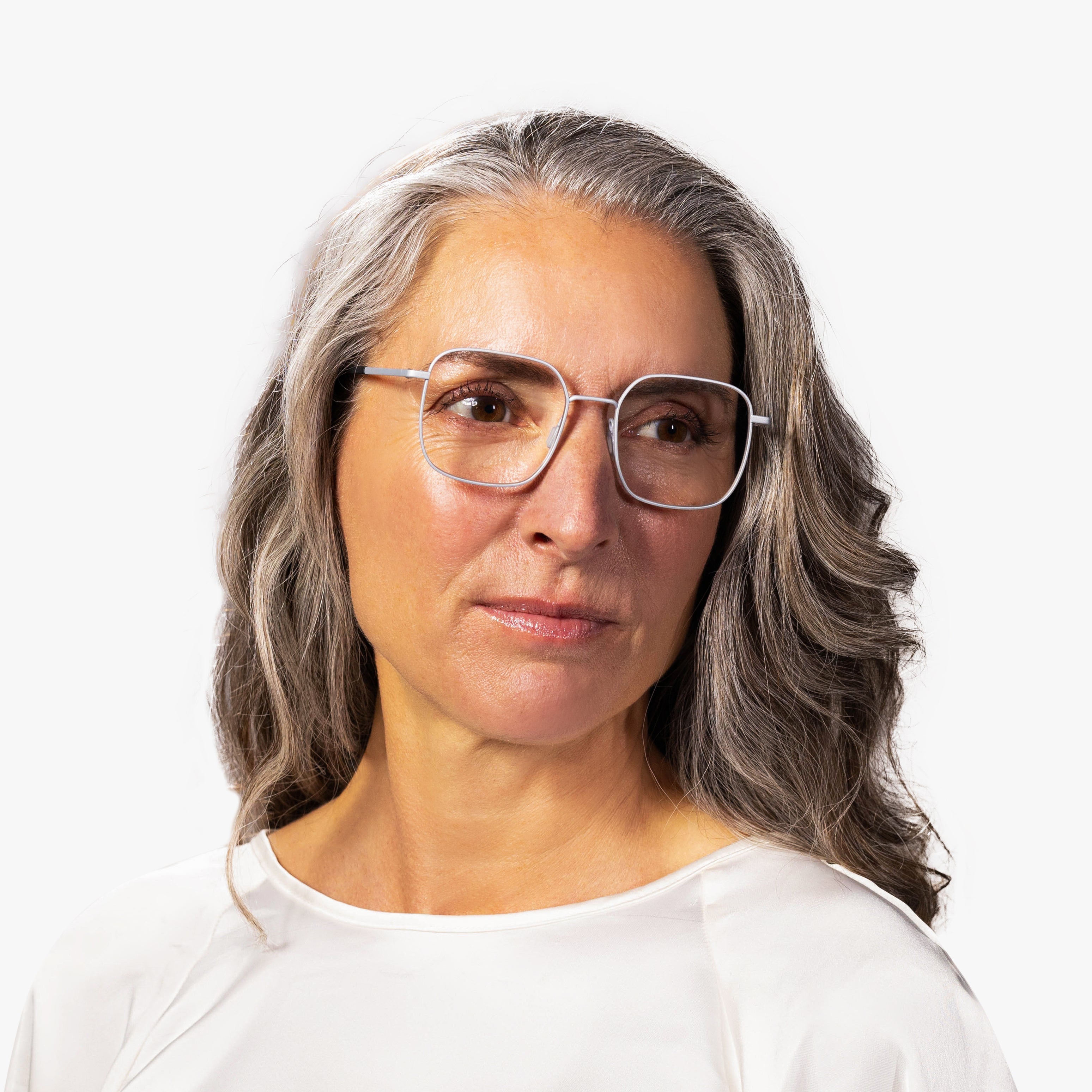 Person wearing Women's Båstad Steel glasses