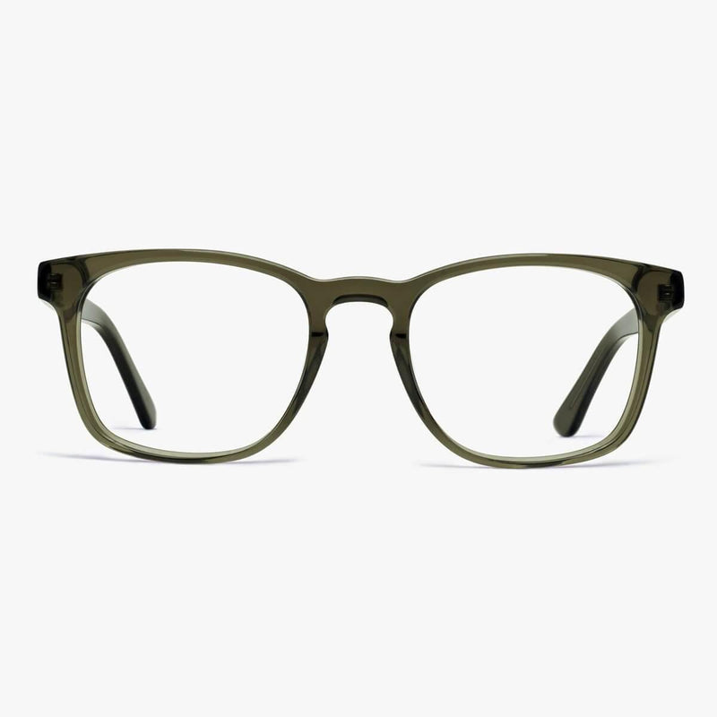 Women's Bornholm shiny olive rectangular glasses