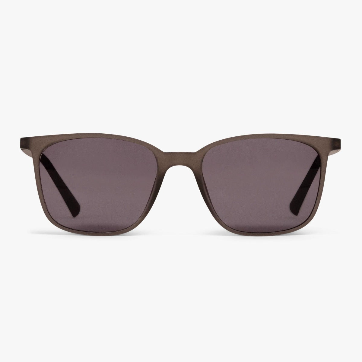 Women's Fyn Grey sunglasses with rectangular frames and grey lenses