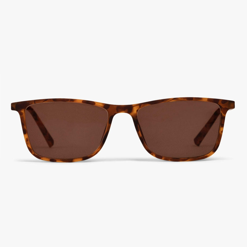 Tortoiseshell sunglasses with rectangular lenses