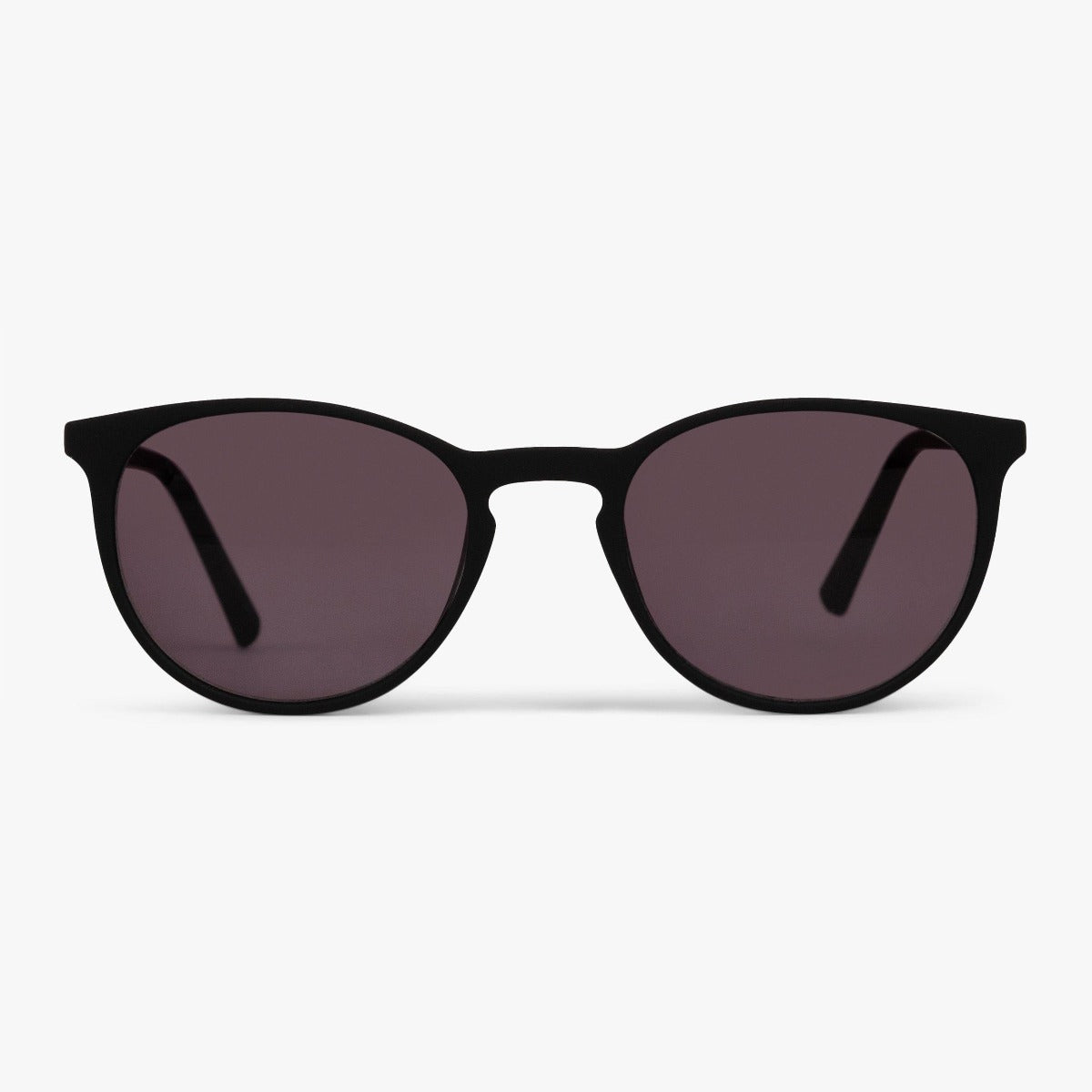 Women's Stockholm Black round sunglasses with dark lenses